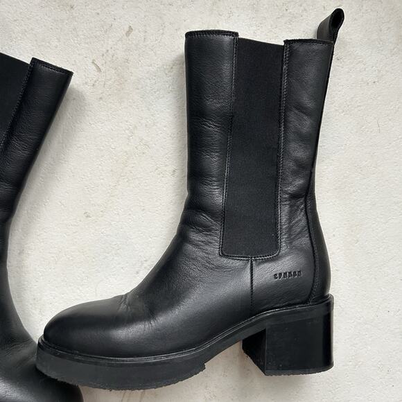 Copenhagen Studios Black Leather Heeled Chelsea Boots Women’s EU 39 / US 8.5 - Picture 3 of 14
